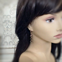 Rustic Multi-Flower Drop Earrings on mannequin