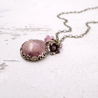 Dusty Rose Pink Floral Pendant Necklace