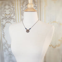 Victorian Filigree Seashell Necklace in Dark Teal