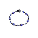 Silvery Blue and Black Metal Bracelet