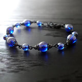 Silvery Blue and Black Metal Gothic Lolita Bracelet