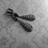 Victorian Gothic Filigree Drop Earrings view 2