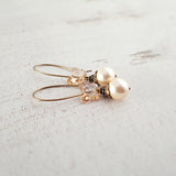 Golden Crystal Butterfly Earrings view 2