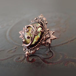 Nature Themed Copper Cocktail Ring