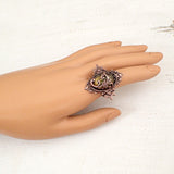 Nature Themed Copper Cocktail Ring on mannequin