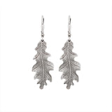 Antiqued Silver Oak Leaf Earrings