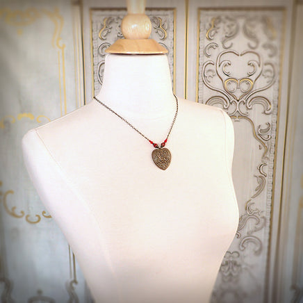 Romantic Victorian Filigree Heart Pendant Necklace