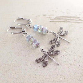 Pastel Colored Dragonfly Earrings