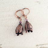 Victorian Style Copper Tulip Earrings