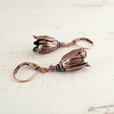 Copper Tulip Earrings