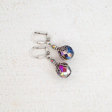 Iridescent Victorian Style Filigree Wrapped Earrings