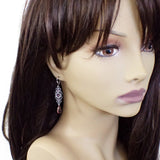Antique Style Dusty Pink Floral Crystal Earrings