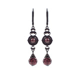 Victorian Gothic Earrings with Burgundy Crystals