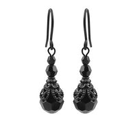 Victorian Gothic Earrings with Jet Black Crystals
