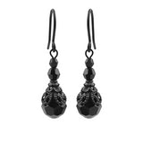 Victorian Gothic Earrings with Jet Black Crystals