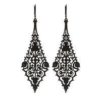 Extra Large Victorian Gothic Style Statement Filigree Earrings