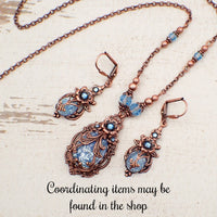 Victorian Cabochon Earrings with Aqua Blue Faux Opal Stones