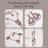 Boho Branch Bracelet with Artisan Czech Glass Leaf Beads and Antiqued Copper
