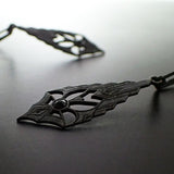 dramatic black gothic victorian mourning earrings