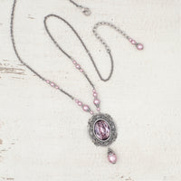 Antique Pink Crystal Victorian Necklace
