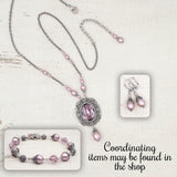 Powder Pink Victorian Style Crystal Pearl Earrings
