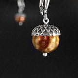 Iridescent color shifting Silver, Copper, and Bronze Acorn Earrings
