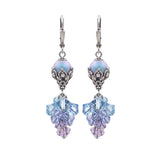 Purple and Blue Ombre Crystal Cluster Earrings