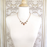 Iridescent Green and Antiqued Copper Autumn Maple Leaf Charm Necklace
