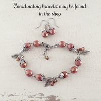 Dusty Rose Dangle Earrings and Matching Bracelet