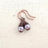 Dainty Lavender Pearl Earrings