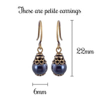 Dainty Midnight Blue Swarovski Pearl Earrings