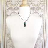 Teal and Black Crystal Necklace