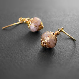 Pale Frosty Pink Rondelle Earrings