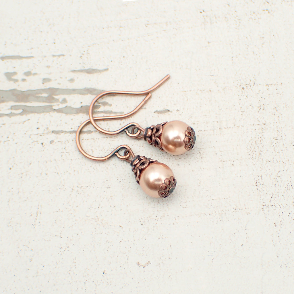 Dainty Rose Gold-Colored Earrings