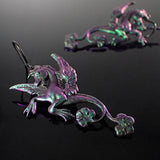 Iridescent Dark Color Shifting Mythological Seahorse Earrings
