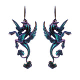 Iridescent Dark Color Shifting Mythological Seahorse Earrings