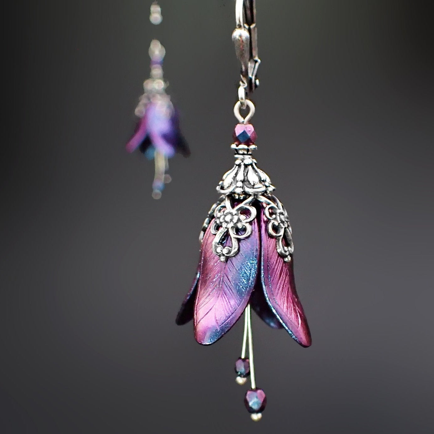Metal discount flower earrings