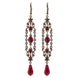 Victorian Vampire Earrings with Blood Red Crystals
