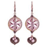 Czech Glass Earrings with Artisan Table-cut Flower Beads